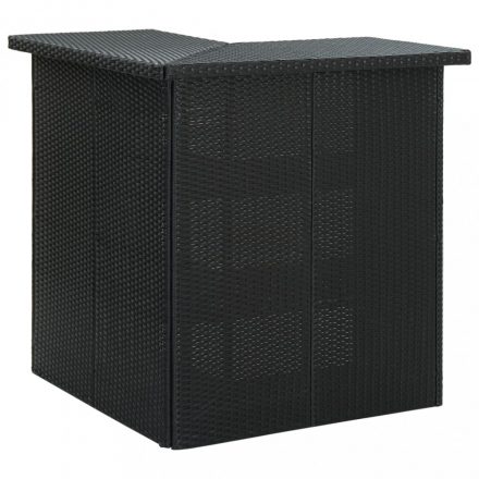 Fekete polyrattan sarok bárasztal 100 x 50 x 105 cm